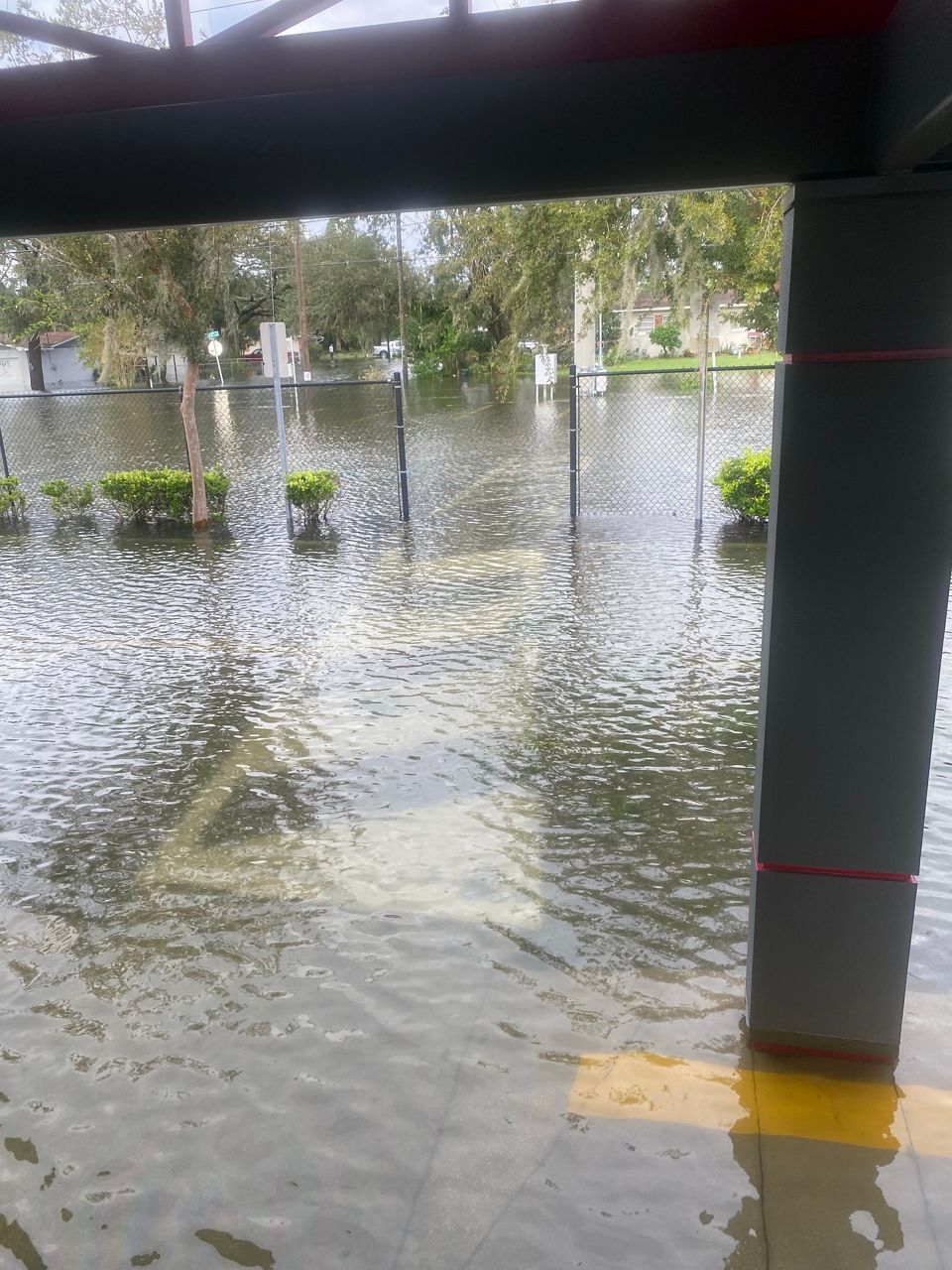 Flooding at Witter Elementary School after Hurricane Milton (Photo: Principal Ginette Hoze)