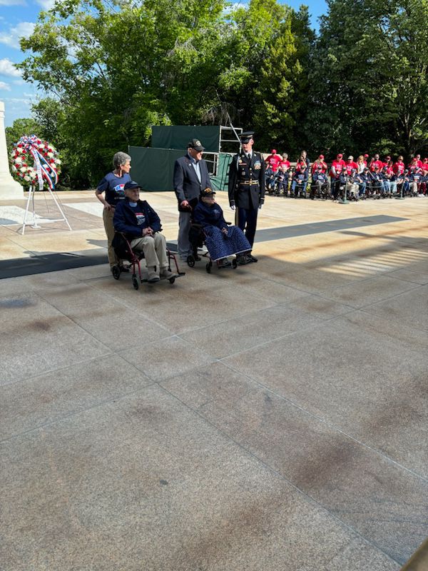 Vernon Cooper and other participants at the Tomb of the Unknown Soldier for the laying of the wreath. (Nick Jamison via Cheryl McLean)