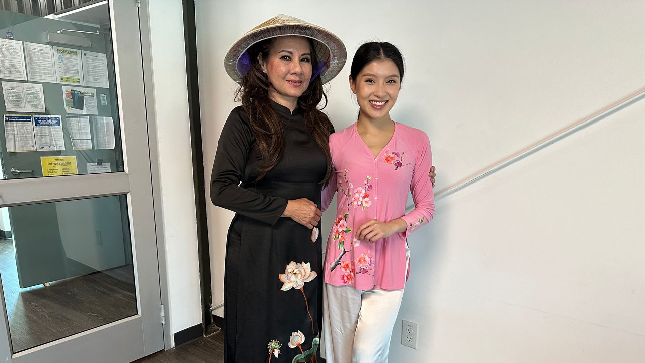 Anh Nguyen and 2024 Miss Asia Pacific Scholarship Winner Ni Pham. (Spectrum News/Lizbeth Gutierrez)