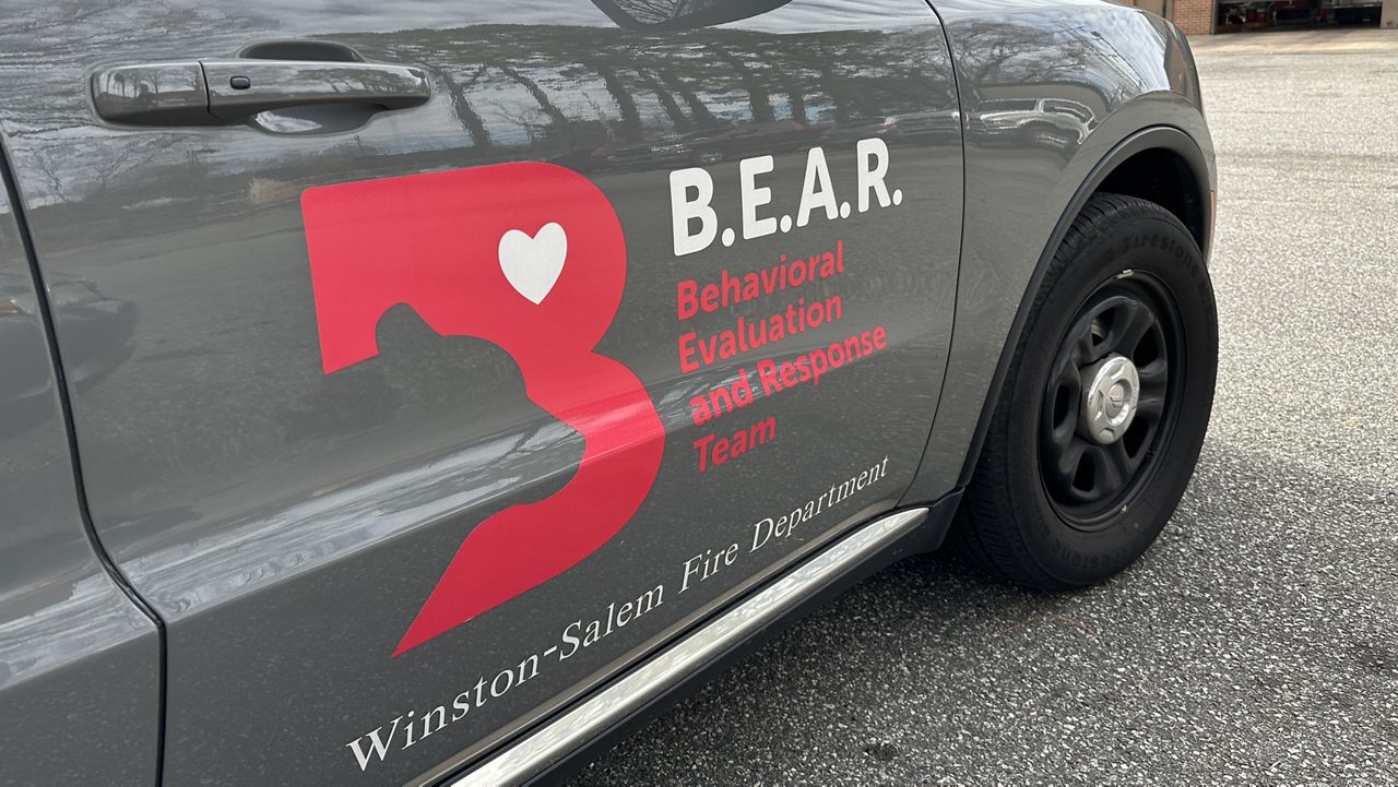 The B.E.A.R. Team of Winston-Salem's crisis counselor car. 