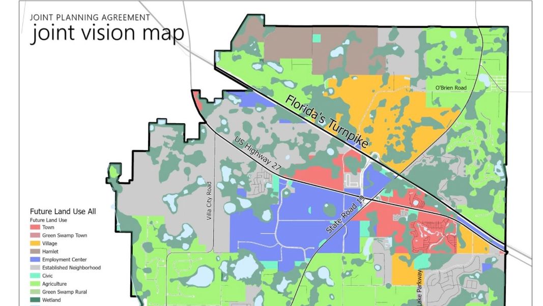 A map of the landmark joint planning agreement between Lake County and the City of Groveland. (City of Groveland)