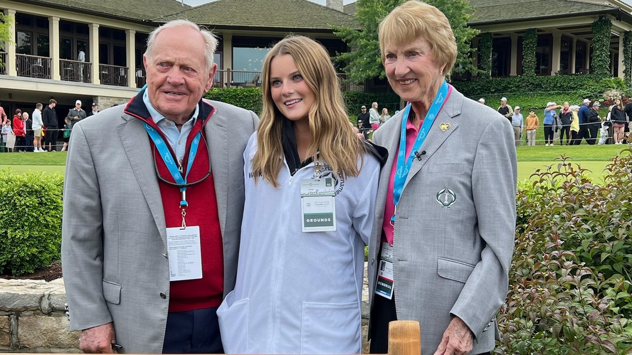From left to right: Jack Nicklaus, Emersen White and Barbara Nicklaus. (Photo courtesy of Emersen White)
