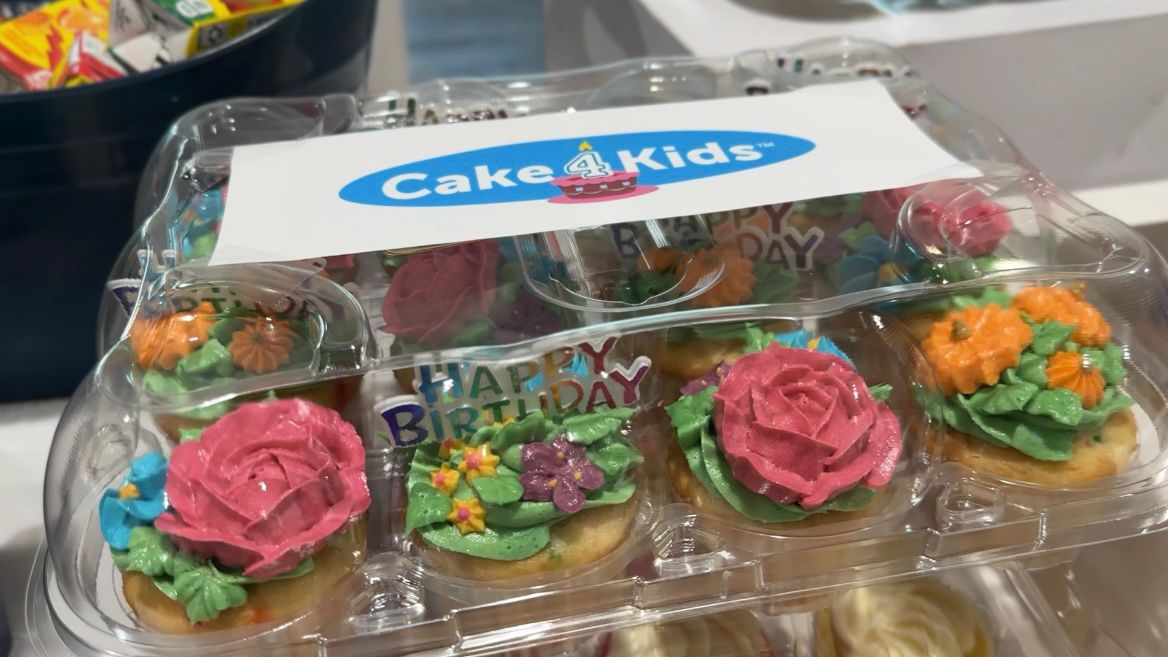 A specialty box of cupcakes per the request of an at-risk child. (Spectrum News 1/Rachel Boyd)