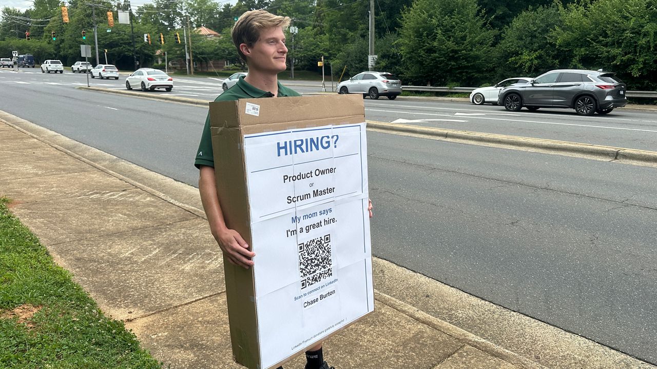 Fierce job market? Charlotte man thinks outside the box, and then jumps in it