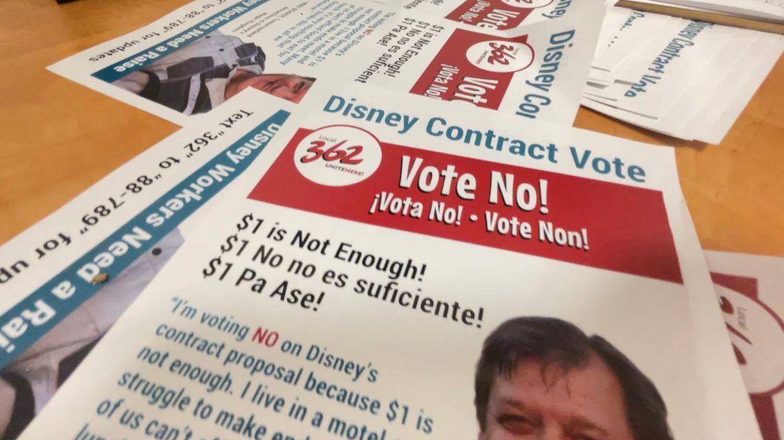 The local union is recommending a vote "no" on Walt Disney World's proposal (Celeste Springer/Spectrum News).