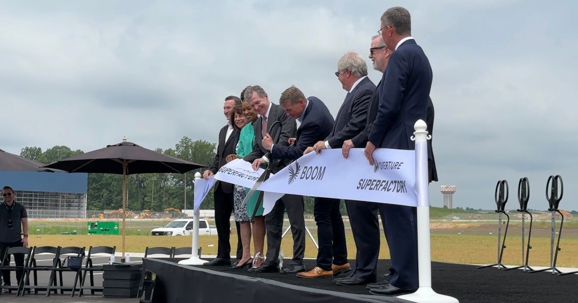 Ribbon cutting at Boom Supersonic's Overture Superfactory.