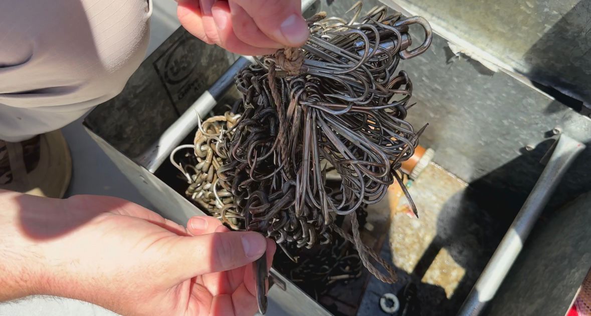Hooks that are used for dredging bodies of water in recoveries.