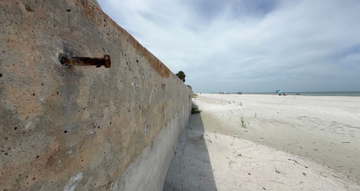 This beach renourishment project will add a little more than five feet to its beaches. Those areas include Sand Key, Treasure Island and Upham Beach. (Spectrum News/Matt Infante)