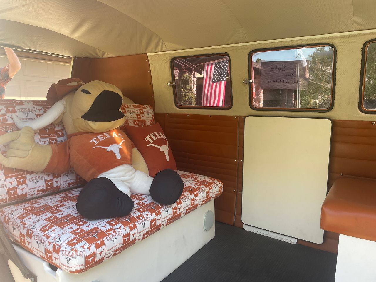 The interior of the Bevo Bus. (Spectrum News 1/Tori Garcia)