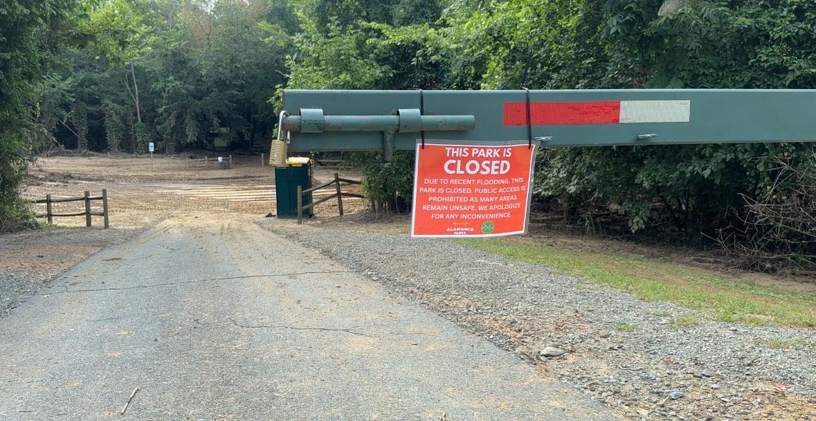 Saxapahaw Island Park is still closed while undergoing cleanup.