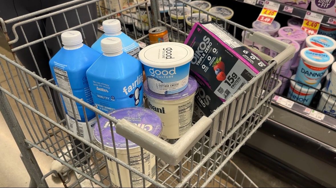 Protein milk, cottage cheese and Greek yogurt. (Spectrum News 1/Cassidy Wilson)