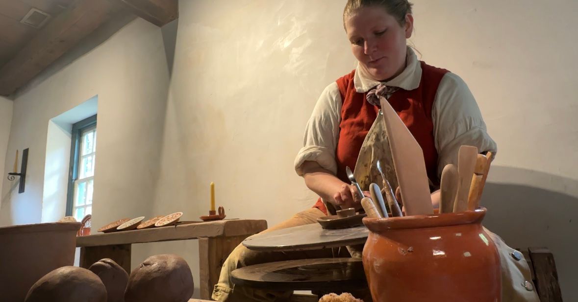 Pottery demonstration at The Potter's House at Historic Bethabara Park.