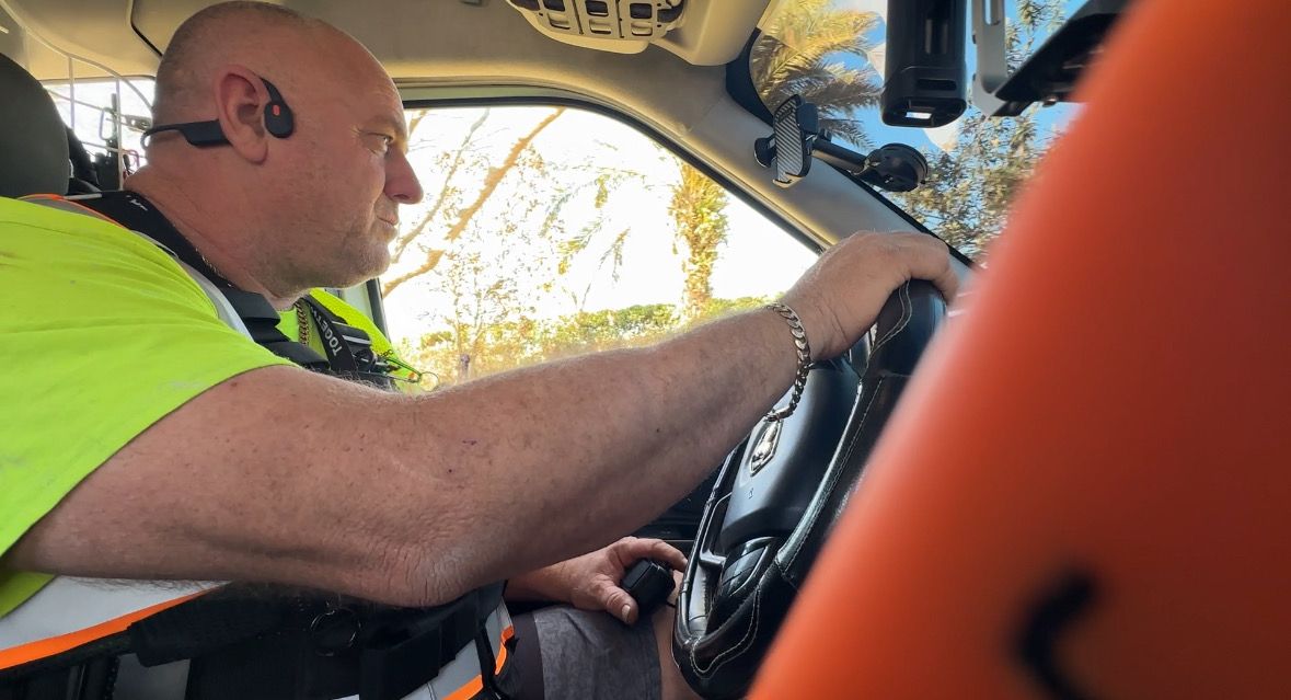 Richard Herr drives around Markham Wood Road where the tornado touched down. (Spectrum News/Devin Martin)