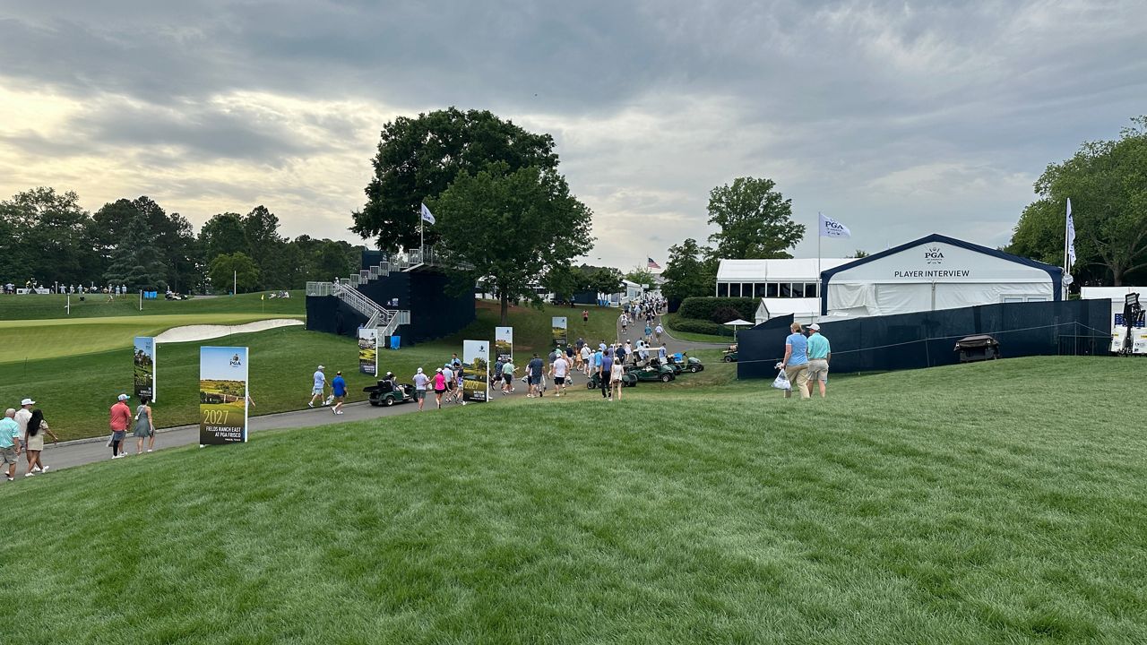 Gov. Josh Stein was at Quail Hollow Club in Charlotte on Friday for round two of the PGA Championship. (Spectrum News 1/Estephany Escobar)