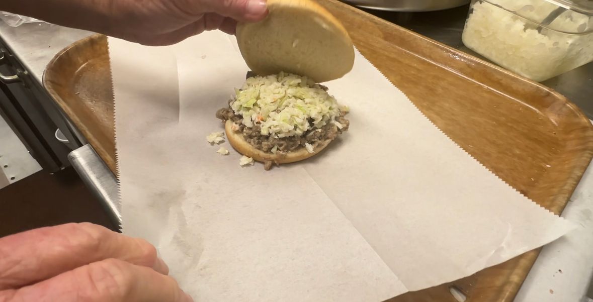 The ground steak sandwich is a Surry County favorite.