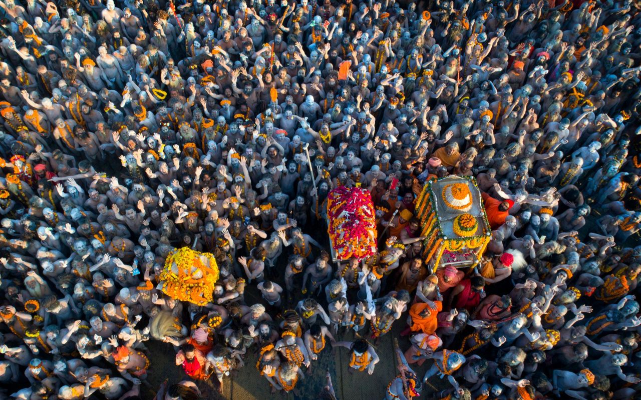 AP Photos: Naked pot-smoking sect grows at Indian Hindu fest