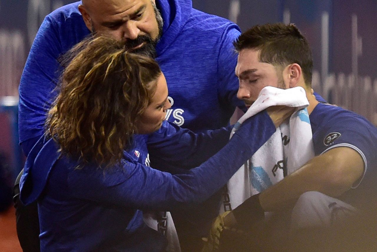 Blue Jays OF Grichuk back 2 days after colliding with chair