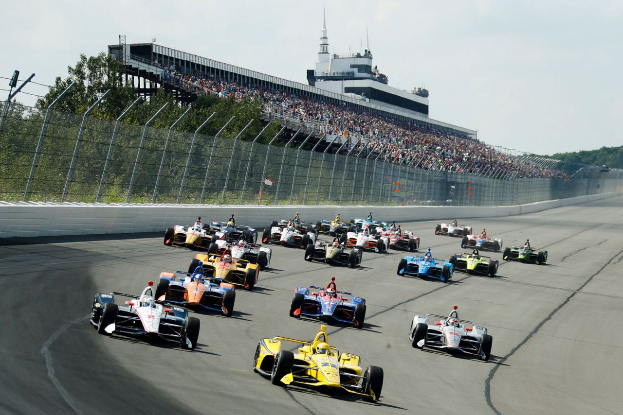 The Latest Sato triggers dangerous accident early at Pocono