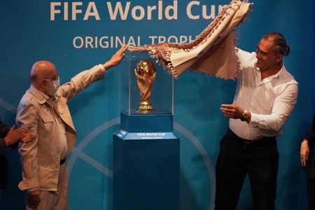 Iran puts FIFA World Cup trophy on display for 1st time