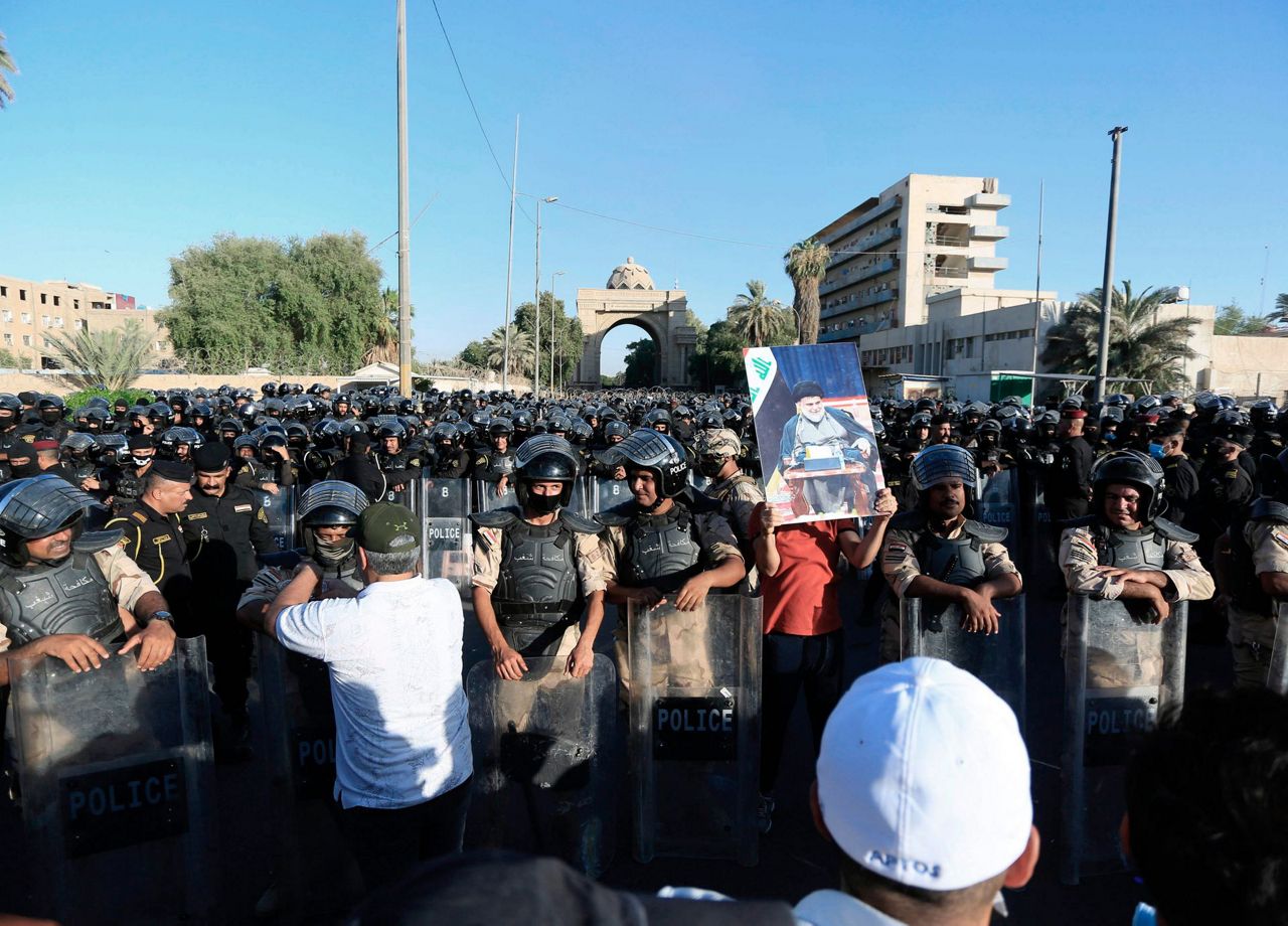 Riot police repel protesters at Baghdad's Green Zone
