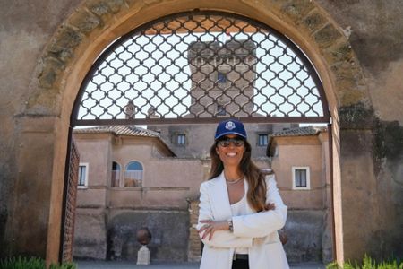 Image of Italian fashion designer Laura Biagiotti in the rooms of her