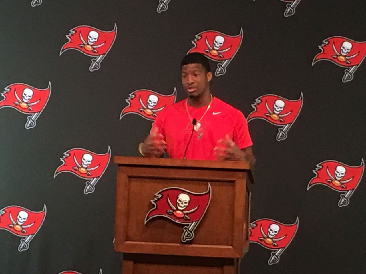Jameis Winston knows he needs to get DeSean Jackson much more involved in the offense for the Bucs to succeed this upcoming season (Photo Courtesy: Rishi Barran)