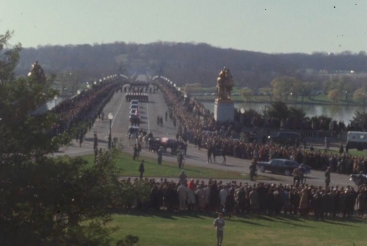 The funeral procession for President John F. Kennedy travels to Arlington National Cemetery on Nov. 25, 1963. (Photo courtesy of the John F. Kennedy Presidential Library and Museum)