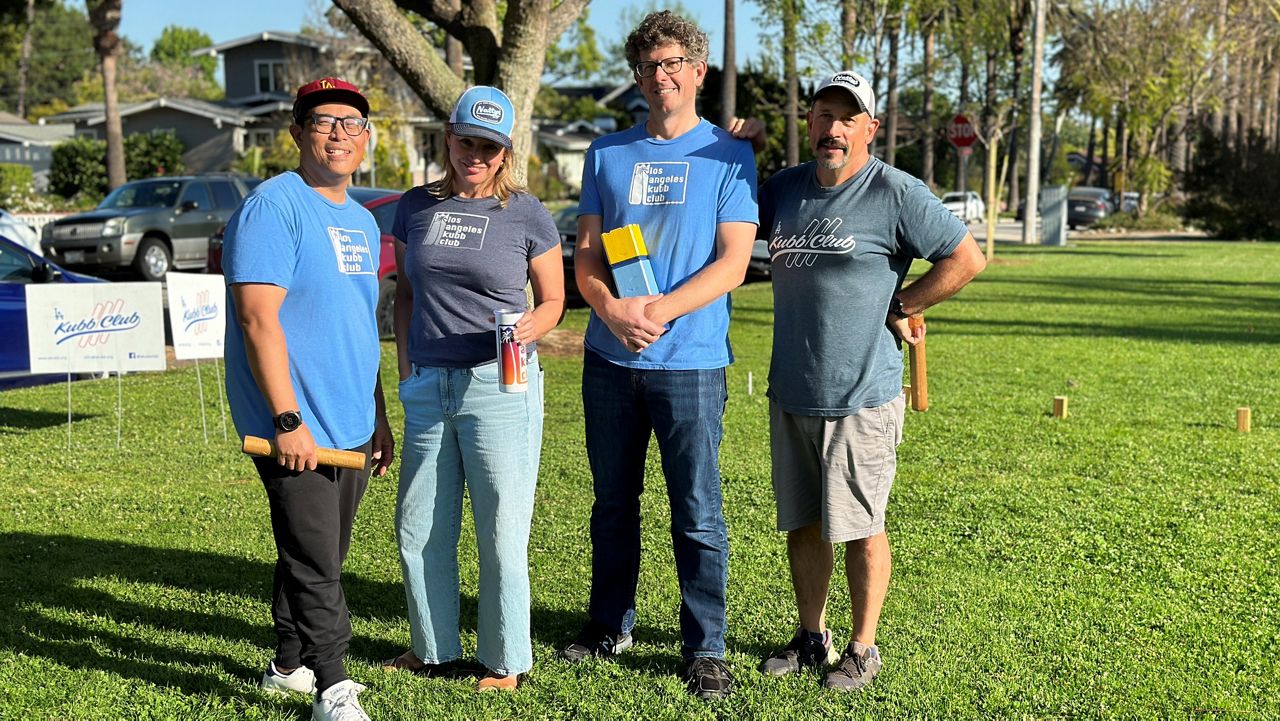 Competitive game called kubb catches on in South Pasadena