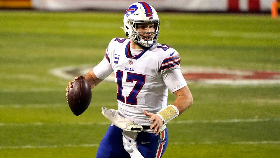 Buffalo Bills QB Josh Allen throws to kids in park