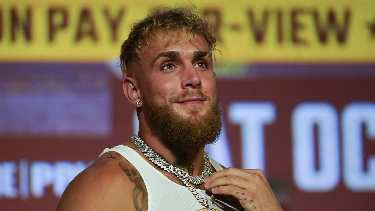 Jake Paul speaks during a news conference Monday, Sept. 12, 2022, in Los Angeles. Social media star-turned-boxer Jake Paul will fight former heavyweight champion Mike Tyson on July 20 at AT&T Stadium, Netflix announced Thursday, March 7, 2024. (AP Photo/Ashley Landis, File)