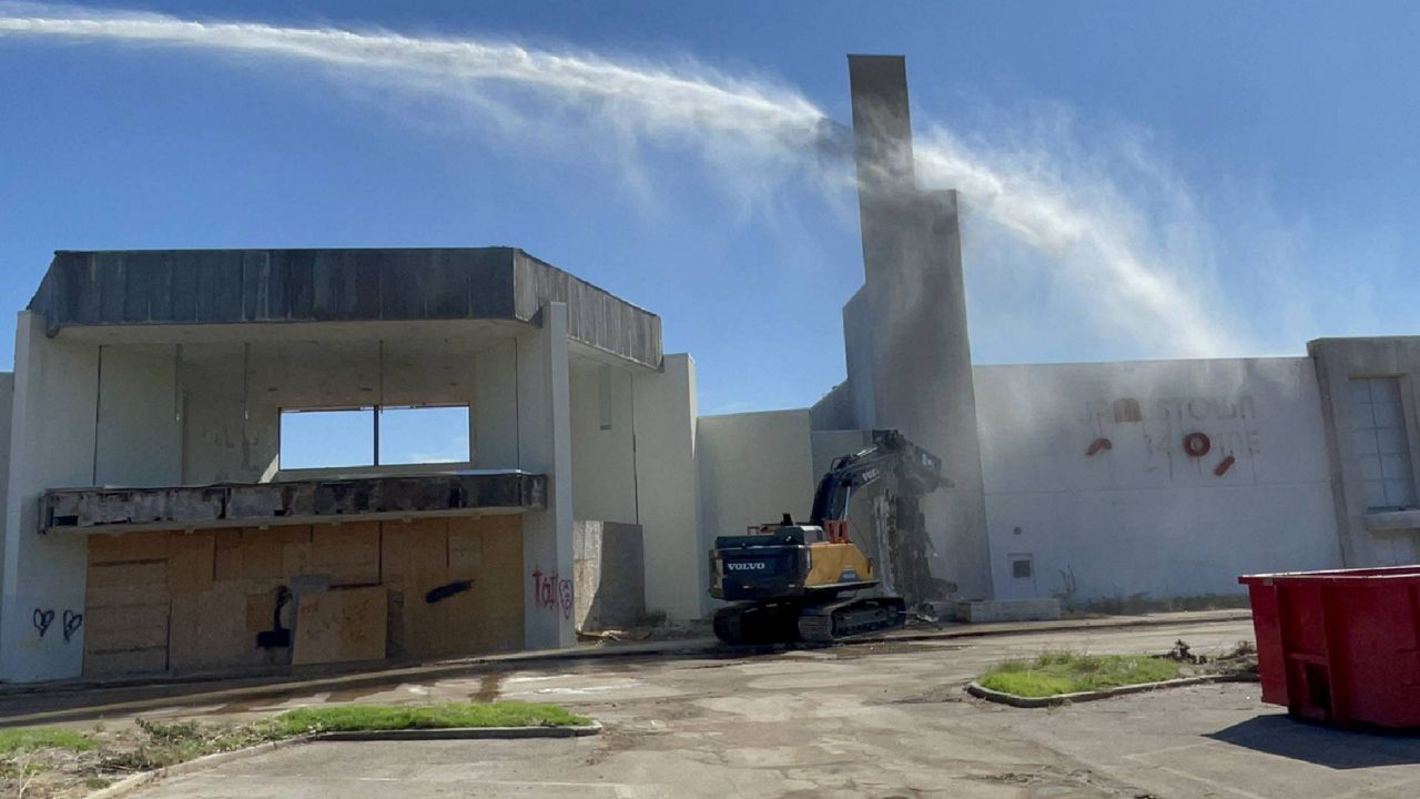 The work of tearing down the former Jamestown Mall in North St. Louis County began Tuesday. The St. Louis County Port Authority will be in charge of the site's redevelopment. (Spectrum News/Gregg Palermo)