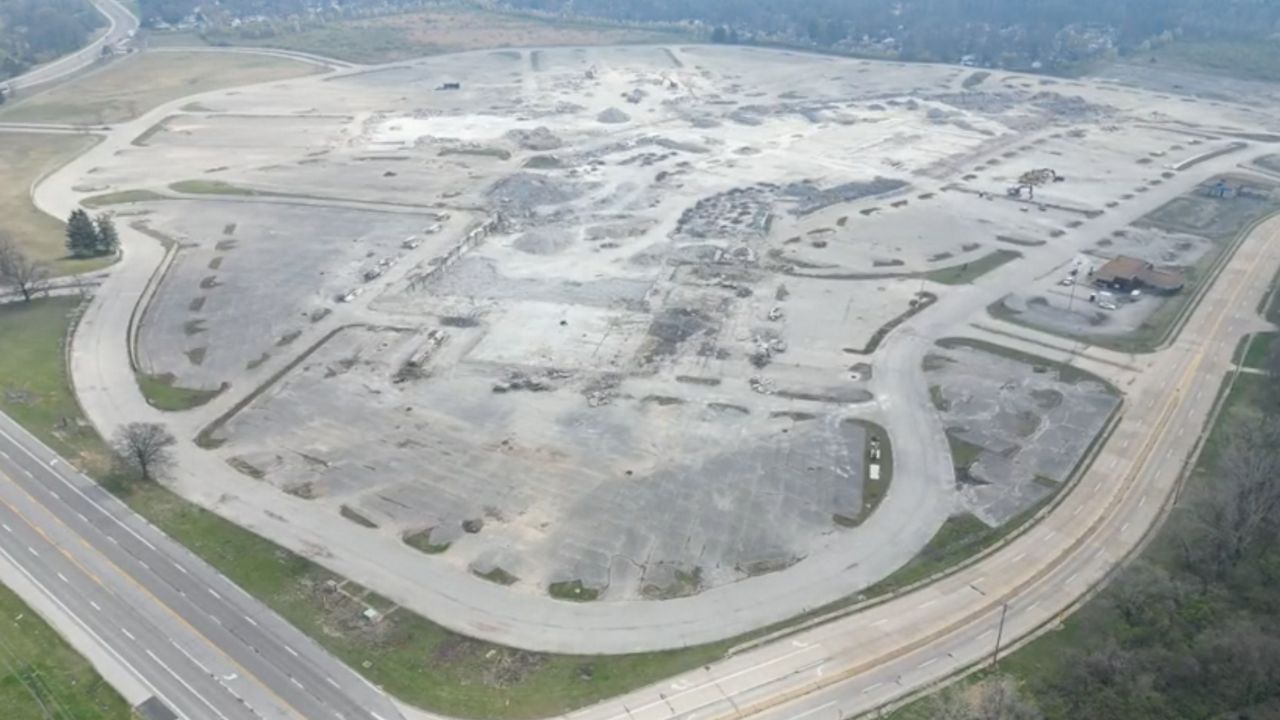 Drone images show progress made on demolition of the former Jamestown Mall in North St. Louis County (Spectrum News)