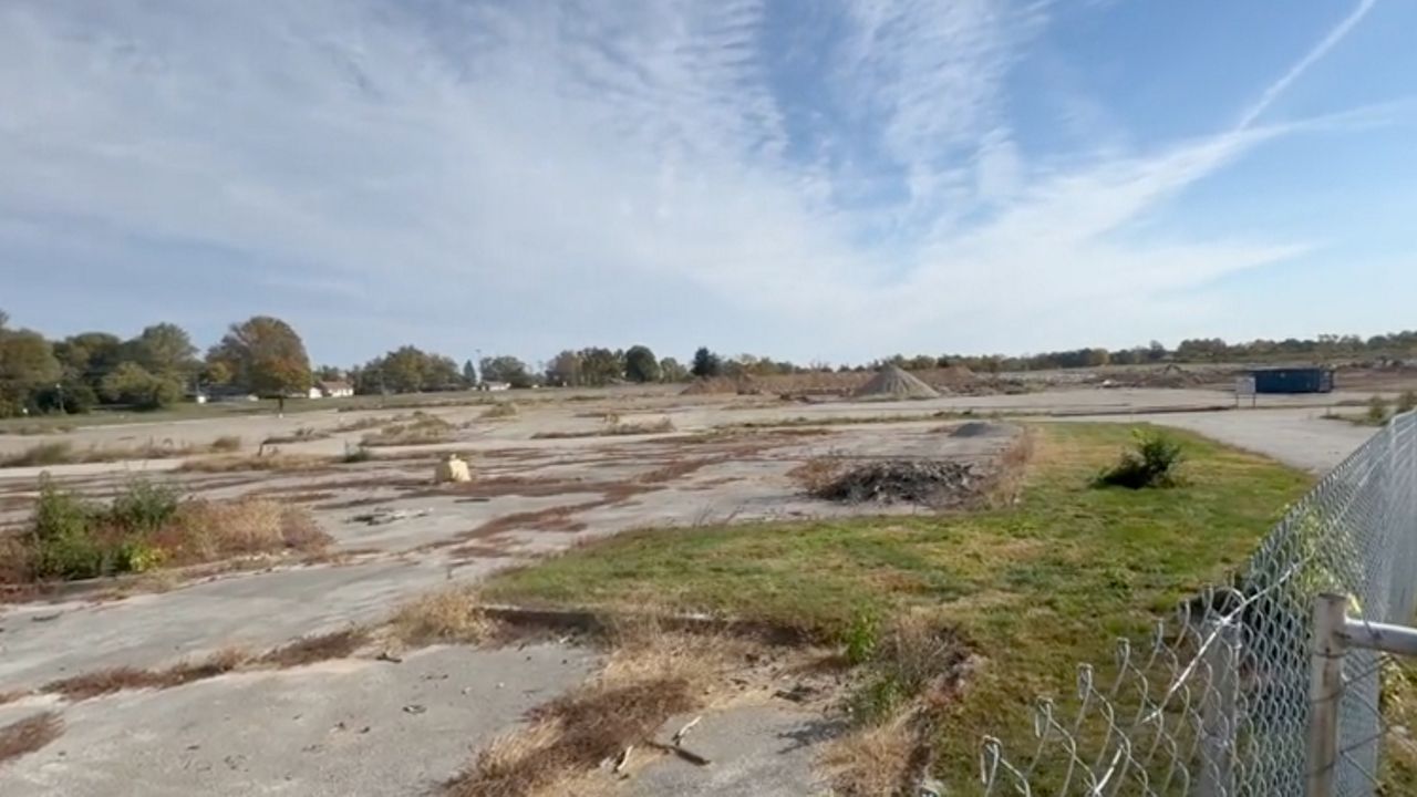 Work to demolish the former Jamestown Mall site in North St. Louis County, which began in September 2023, was supposed to be completed by this past summer but is instead expected to extend into February 2025. (Spectrum News/John Gerding)