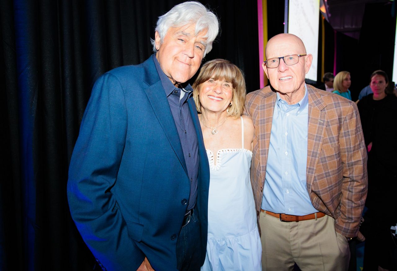 Jay Leno with Jim and Nancy Coghlin, the Co-Founders of DetecTogether. (Submitted photo)