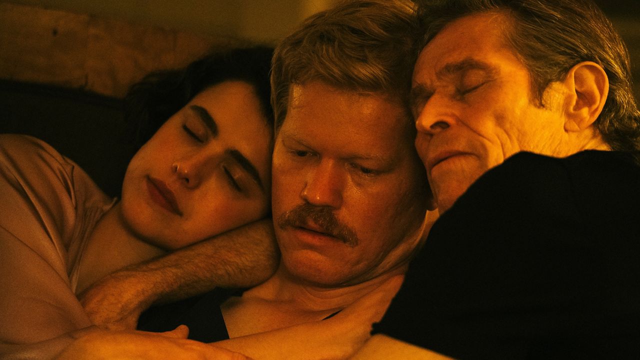 Margaret Qualley, Jesse Plemons and Willem Dafoe in 