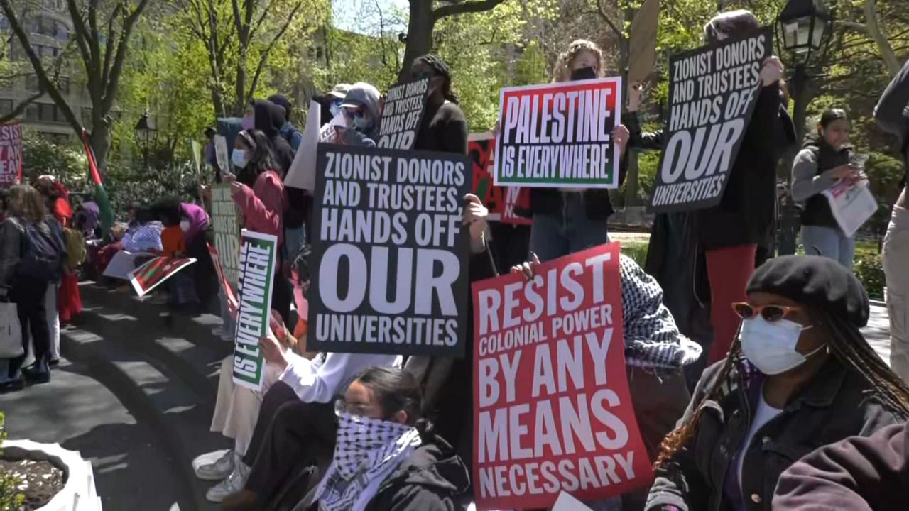 pro-Palestinian protesters at Columbia University and New York University 