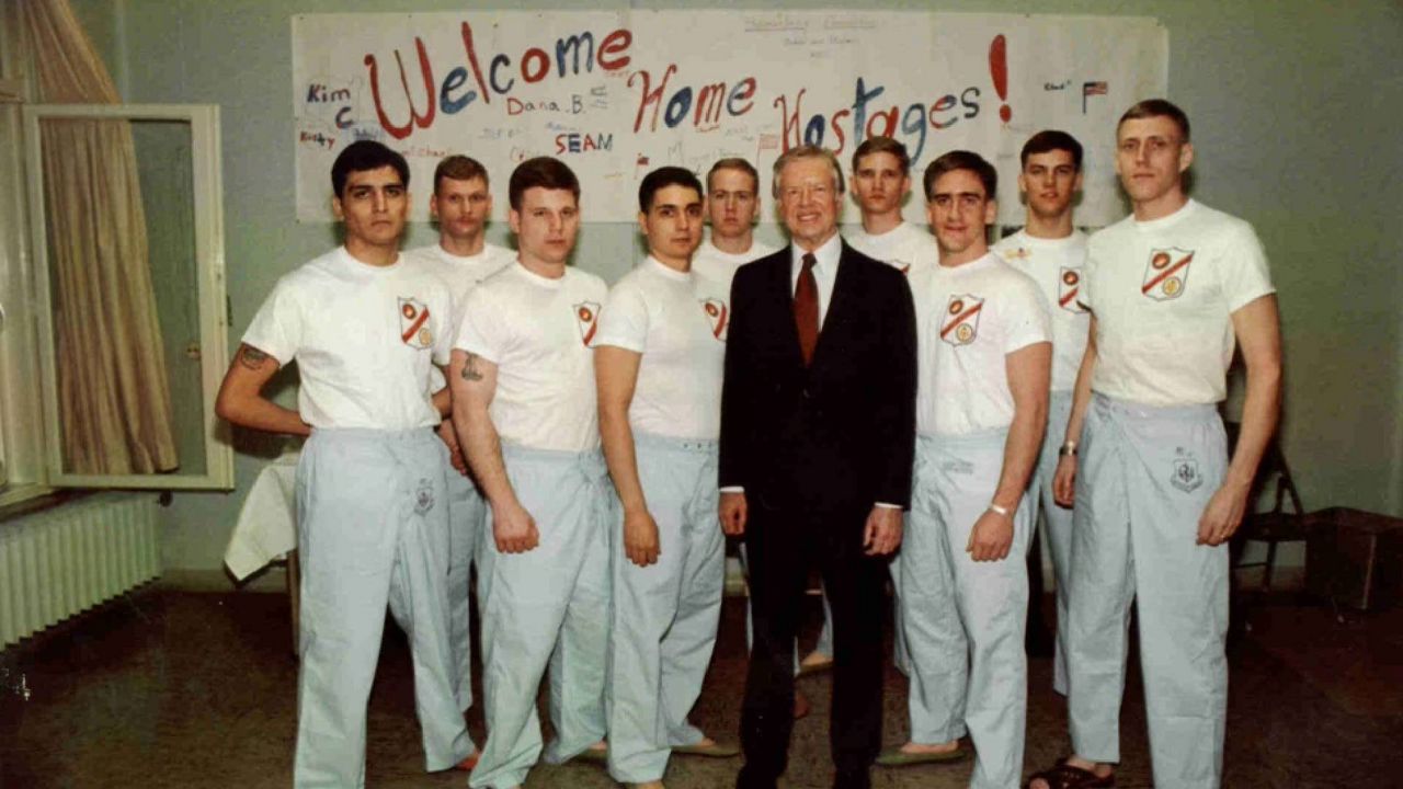 Former President Jimmy Carter met with a group of American hostages after their release from Iranian captivity in January 1981. Among them was Marine Rocky Sickmann, a Franklin County, Mo. native. (Courtesy Rocky Sickmann)