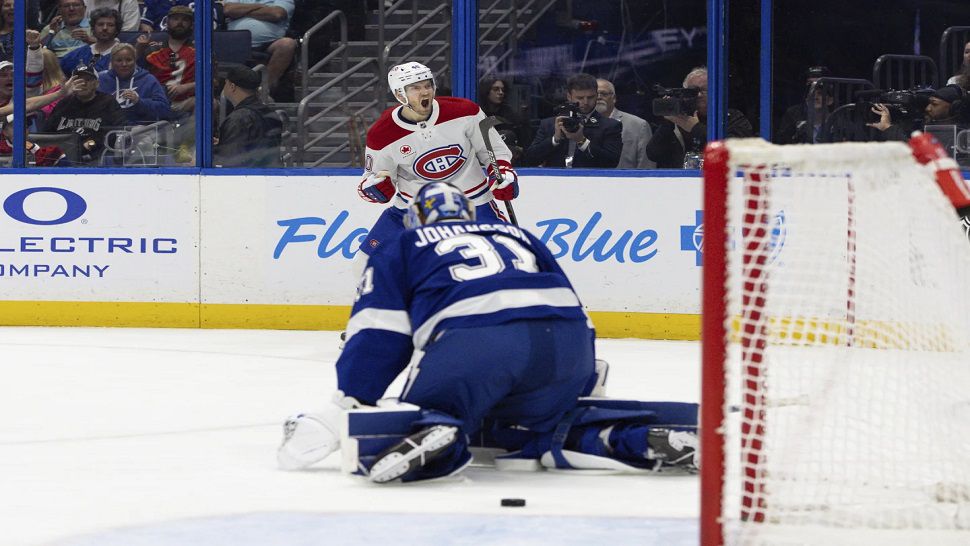 Montreal right wing Joel Armia celebrates after scoring a goal during the third period on Sunday.