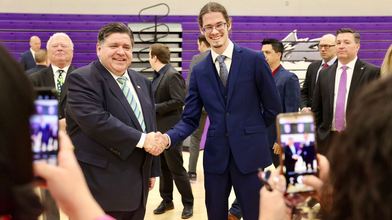 Illinois Gov. JB Pritzker visited Joliet Community College Thursday, March 16, where he announced a $100 million investment in community colleges. (Photo courtesy of Twitter)