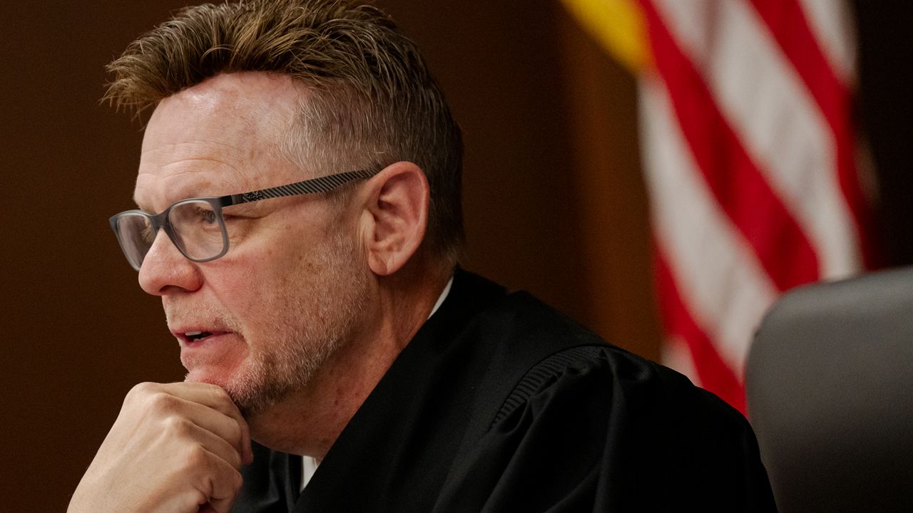 Judge Brian H. May listens in during a court hearing on who gets to appoint St. Louis County Prosecutor Wesley Bell’s replacement on Wednesday, Dec. 18, 2024, at the St. Louis County Courthouse in Clayton, Mo.