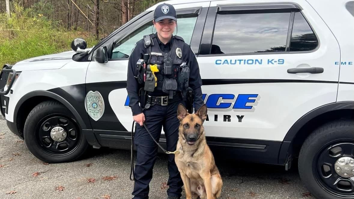 Corporal Hutchens and K9 Draco of the Mount Airy Police Department. (Facebook/Mount Airy Police Department)