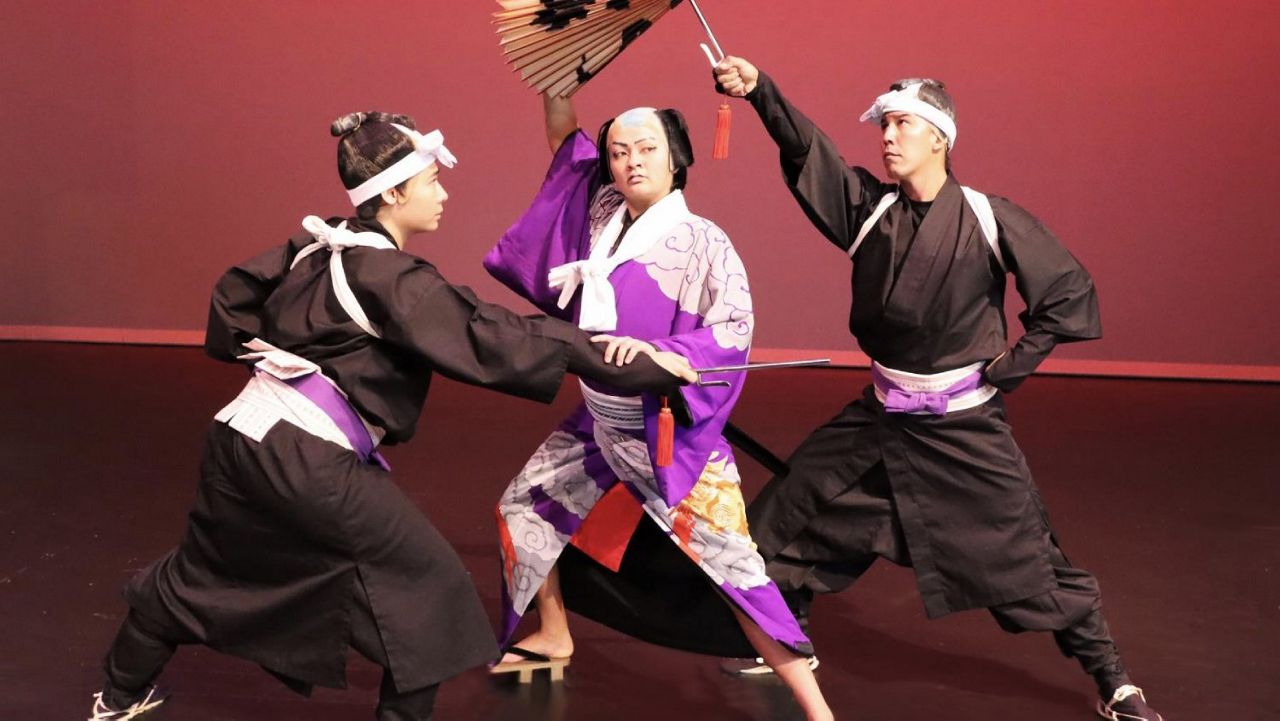 The kabuki play, “The Maiden Benten and the Bandits of the White Waves,” also known as "Benten Kozo," will open on the familiar stage of Kennedy Theatre in April 2024. (Photo courtesy of the University of Hawaii at Manoa)