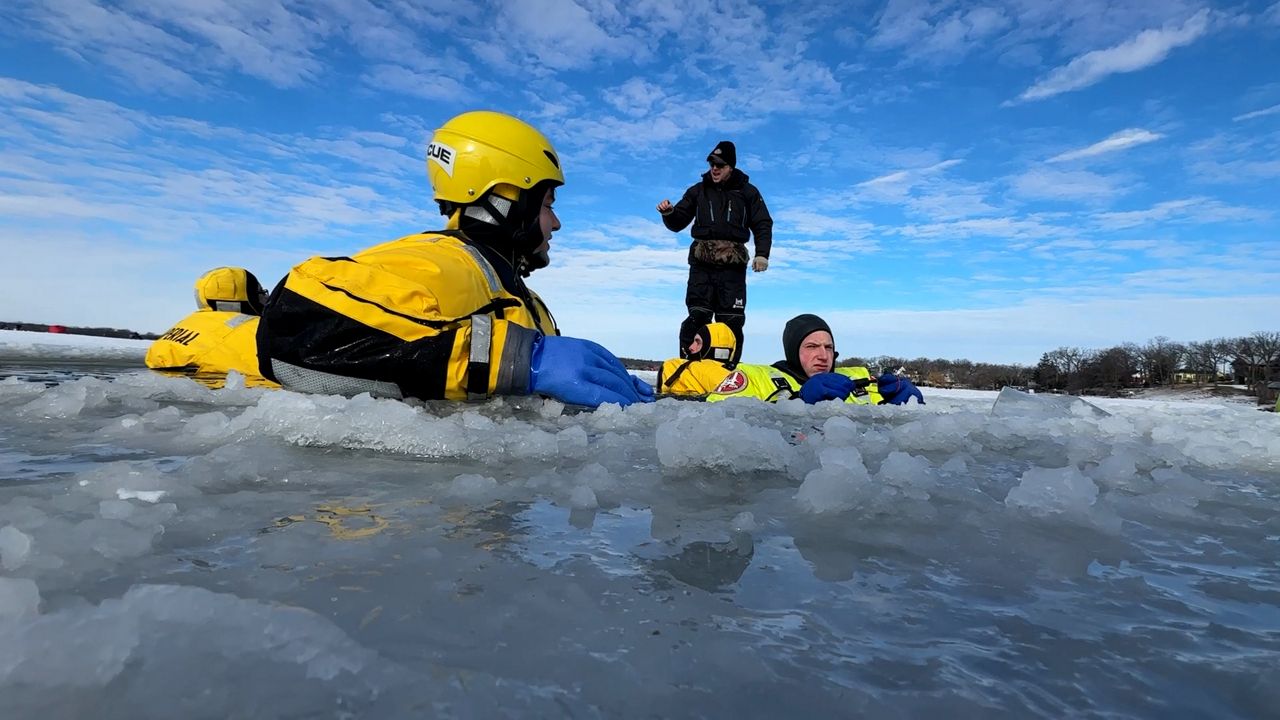 Kansasville Fire and Rescue crews train for ice rescues
