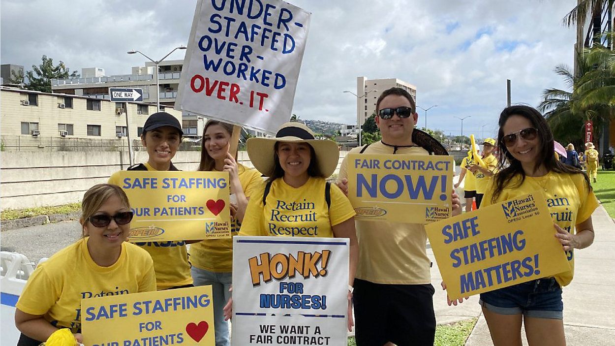 Kapiolani nurses staged a seven-day strike in January. (Spectrum News/Sarah Yamanaka)