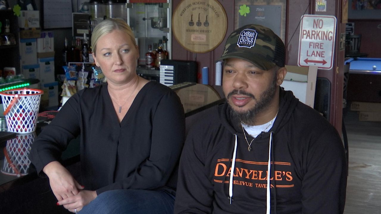 Keith and Alison Gwynn opened Danyelle’s Bellevue Tavern in 2019 (Spectrum News 1/Sam Knef)