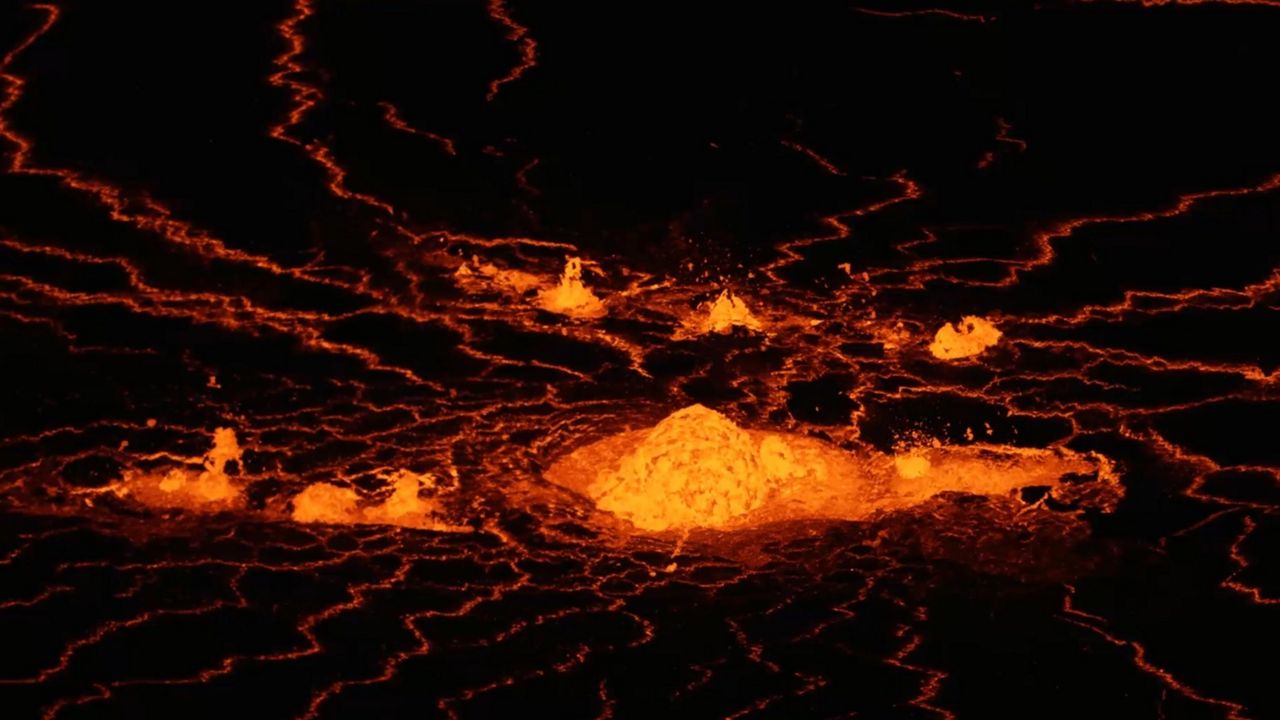 The eruption within Halema‘uma‘u crater photographed on June 8. (Photo courtesy of Hawaiian Volcano Observatory)