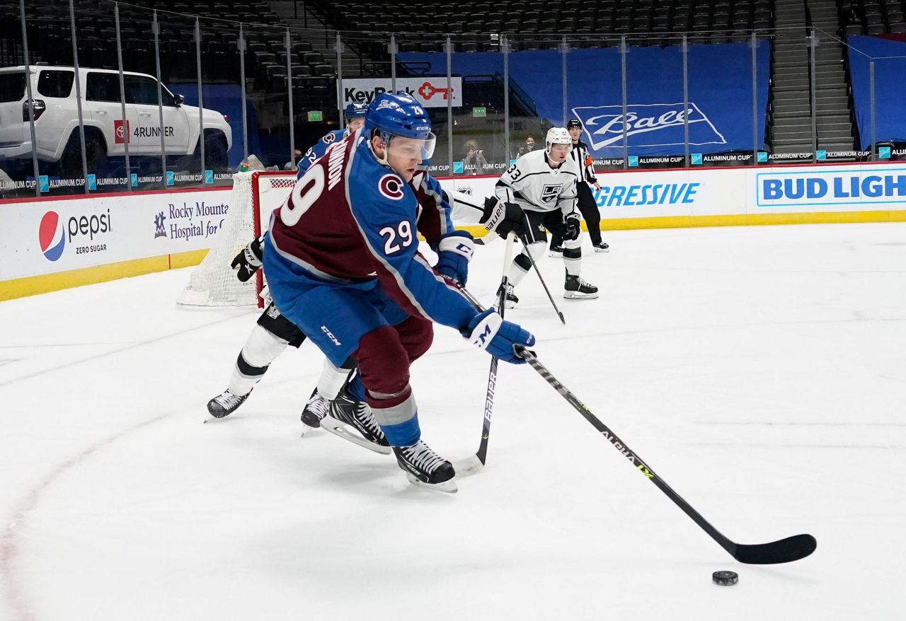 Colorado Avalanche Nathan MacKinnon Hockey Fights Cancer Practice