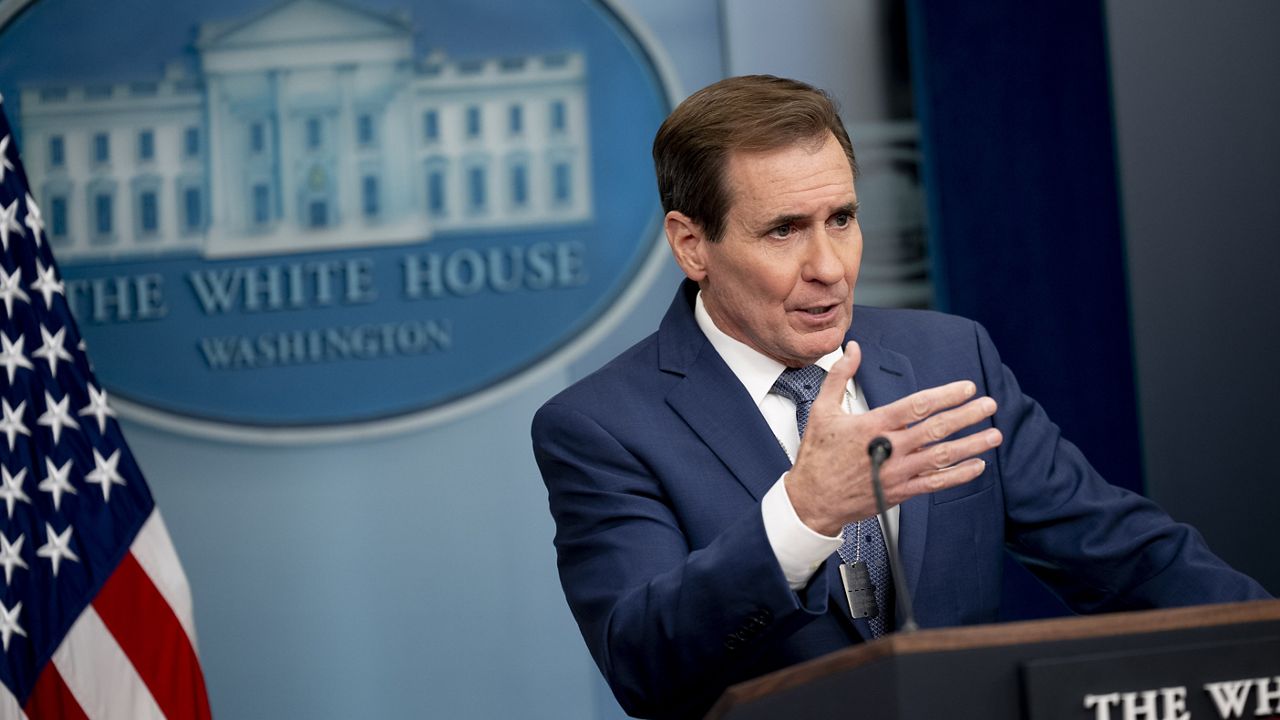 National Security Council spokesman John Kirby speaks at a press briefing at the White House in Washington, Wednesday, Dec. 13, 2023. (AP Photo/Andrew Harnik)