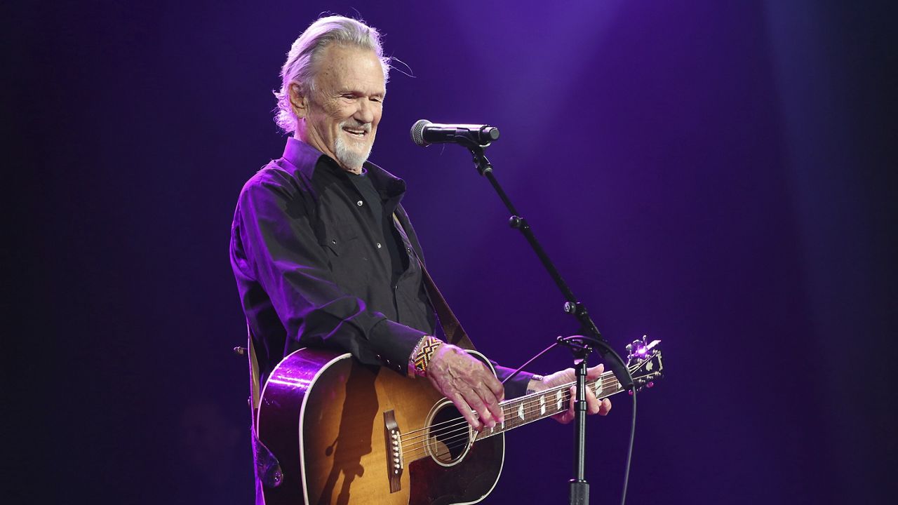 Artist and songwriter Kris Kristofferson performs "Sunday Morning Coming Down" at the Nashville Songwriters Association International "50 Years of Songs" at the Ryman Auditorium, Sept. 20, 2017, in Nashville, Tenn. (Photo by Laura Roberts/Invision/AP, File)