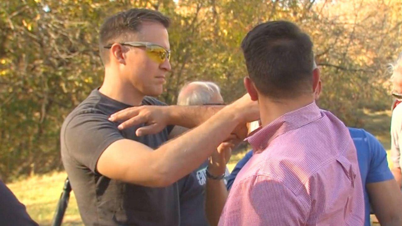 Former Republican Congressman Adam Kinzinger joined Democratic Senate candidate Lucas Kunce Tuesday on the campaign trail in Holt, Missouri. The two met at a local firing range for some target practice. (Spectrum)